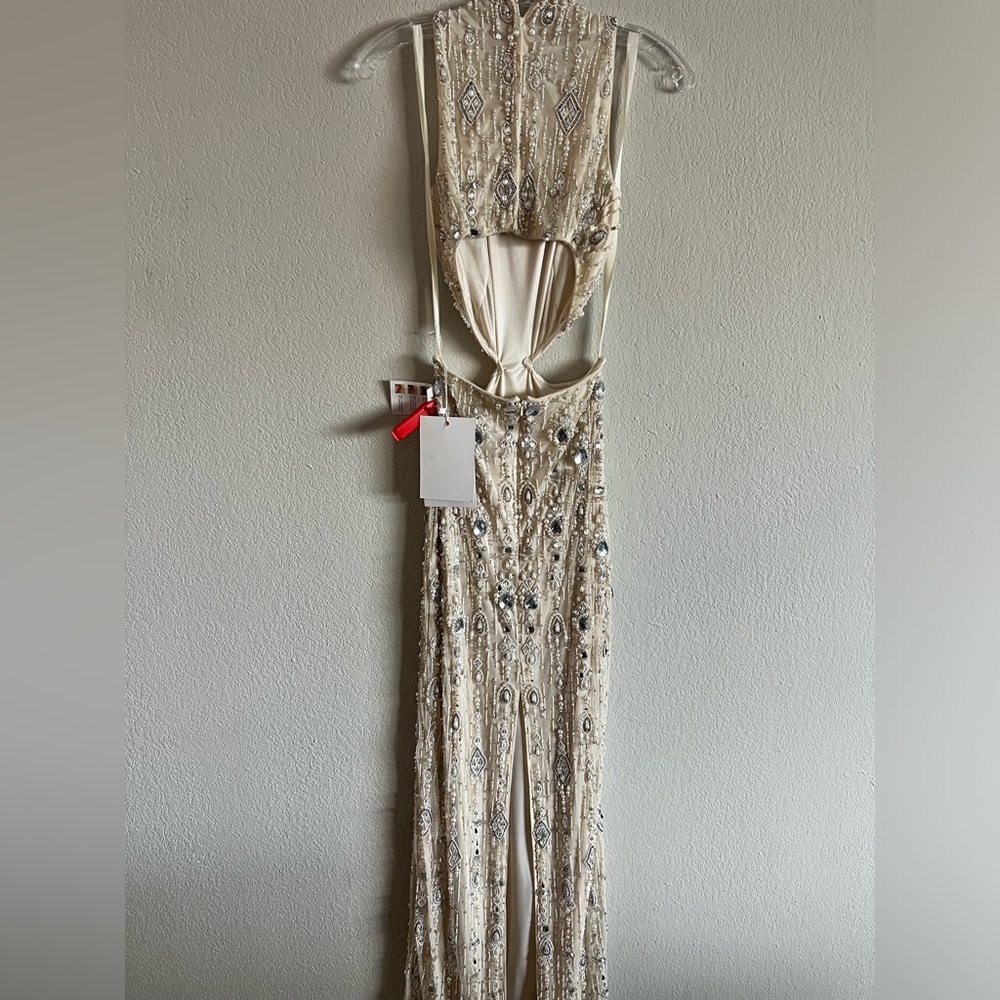 ⌛️ Captivating Mac Duggal Waist Cutout Back Slit Dress 👗#5740 - Picture 7 of 12